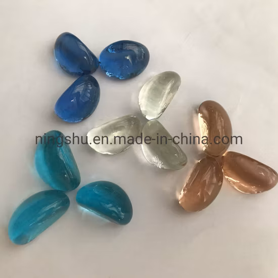 Decor Glass Gem Stones Pebble Rocks Nuggets Cashew Glass Pebble for Table Scatters