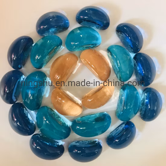 Decor Glass Gem Stones Pebble Rocks Nuggets Cashew Glass Pebble for Table Scatters