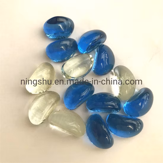 Decor Glass Gem Stones Pebble Rocks Nuggets Cashew Glass Pebble for Table Scatters