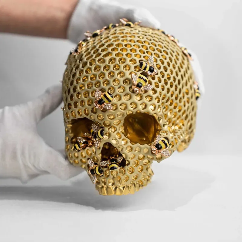 Art Sculpture Artisanat Populaire Crânes de Corbeau en Cristal