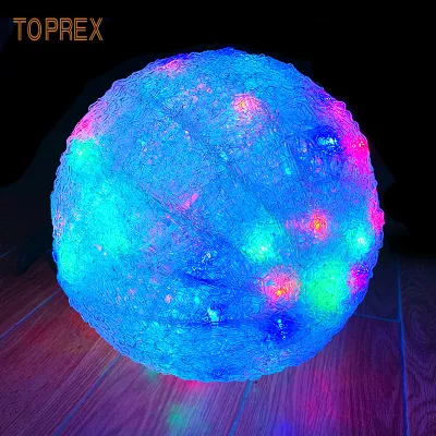 Boule décorative d'arbre de noël en cristal acrylique, lumière LED suspendue, lune